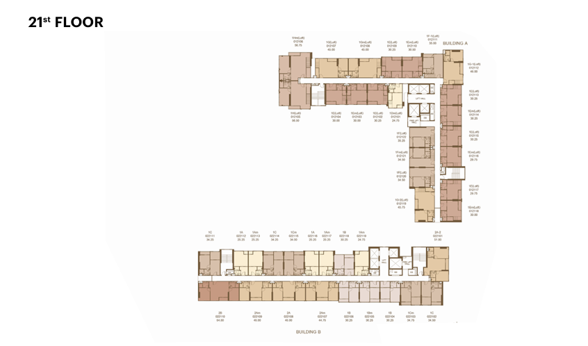 Building Floor Plan of XT10 Ekkamai - ชั้น 21