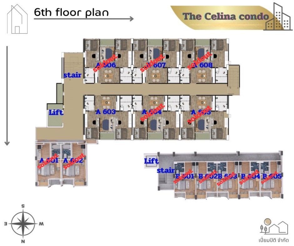 Building Floor Plan of The Celina Condo - 6th Floor