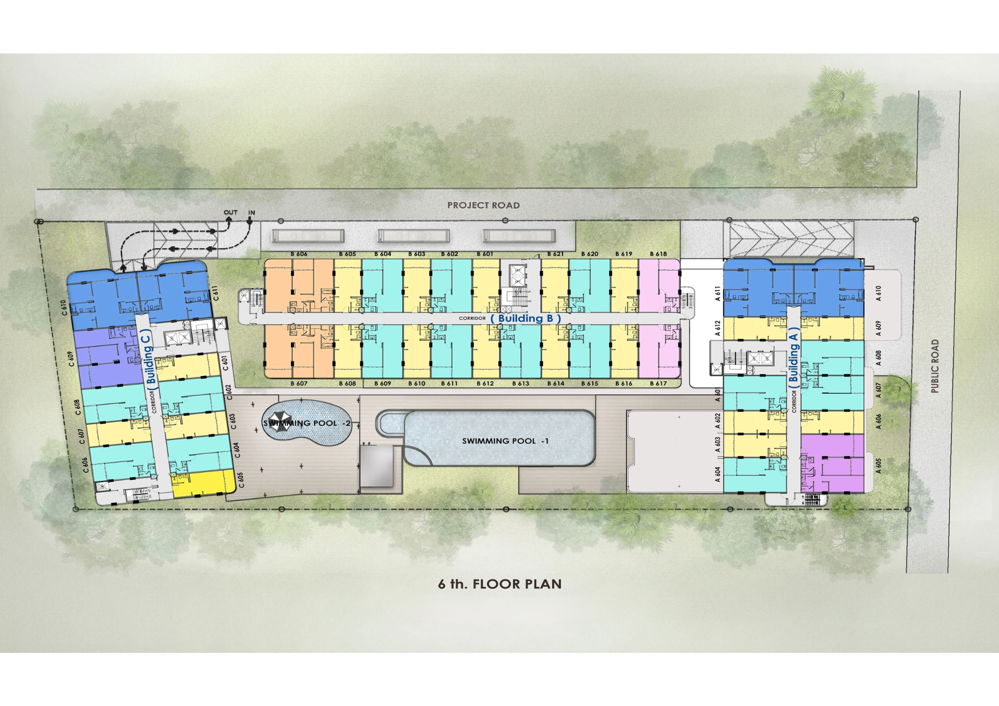 Building Floor Plan of วัลลยา เรสซิเดนซ์ ในหาน - ชั้น 6