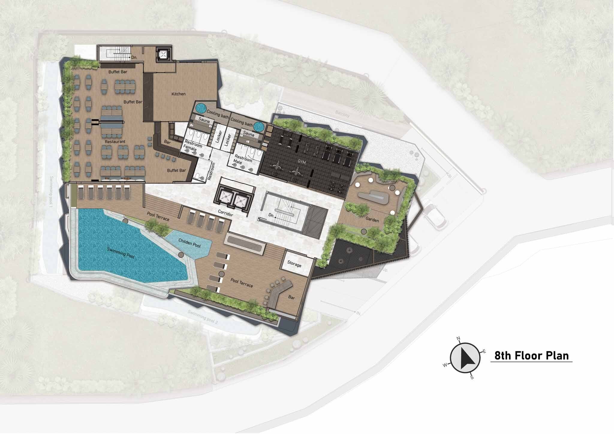 Building Floor Plan of อาชิยานา ไฮท์ส - ชั้น ชั้นดาดฟ้า