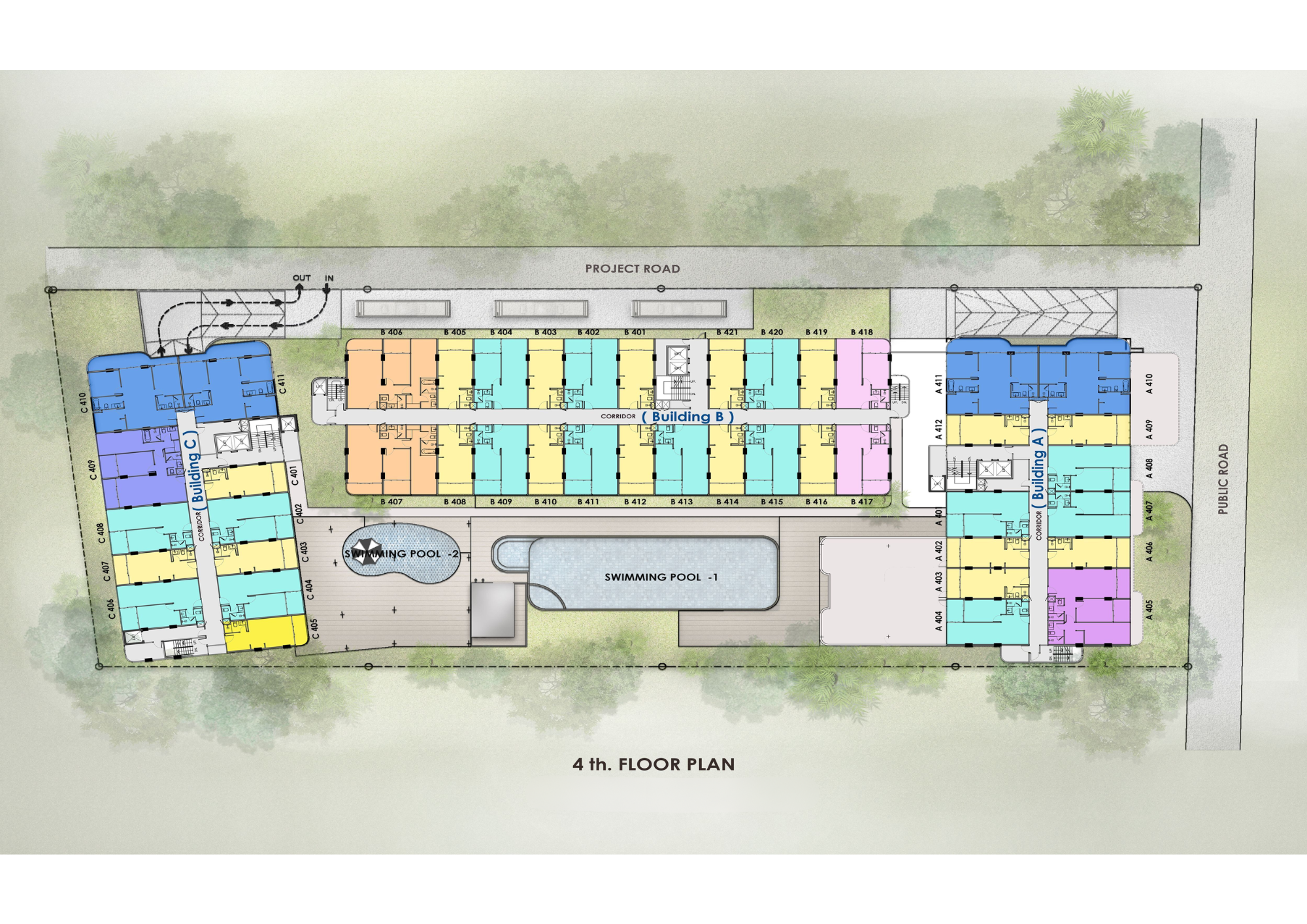 Building Floor Plan of วัลลยา เรสซิเดนซ์ ในหาน - ชั้น 4