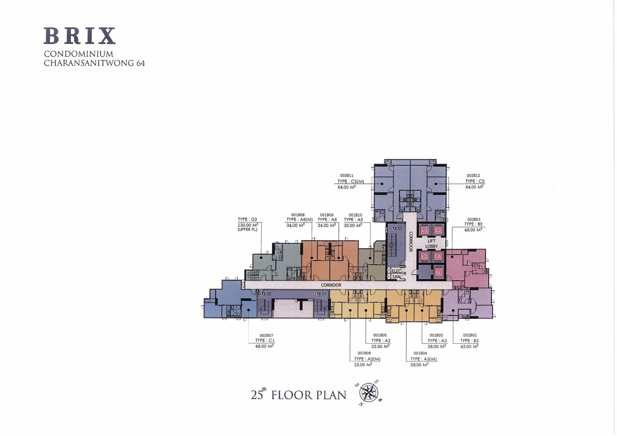 Building Floor Plan of บริกซ์ คอนโดมิเนียม จรัญ 64 - ชั้น 29 - 30