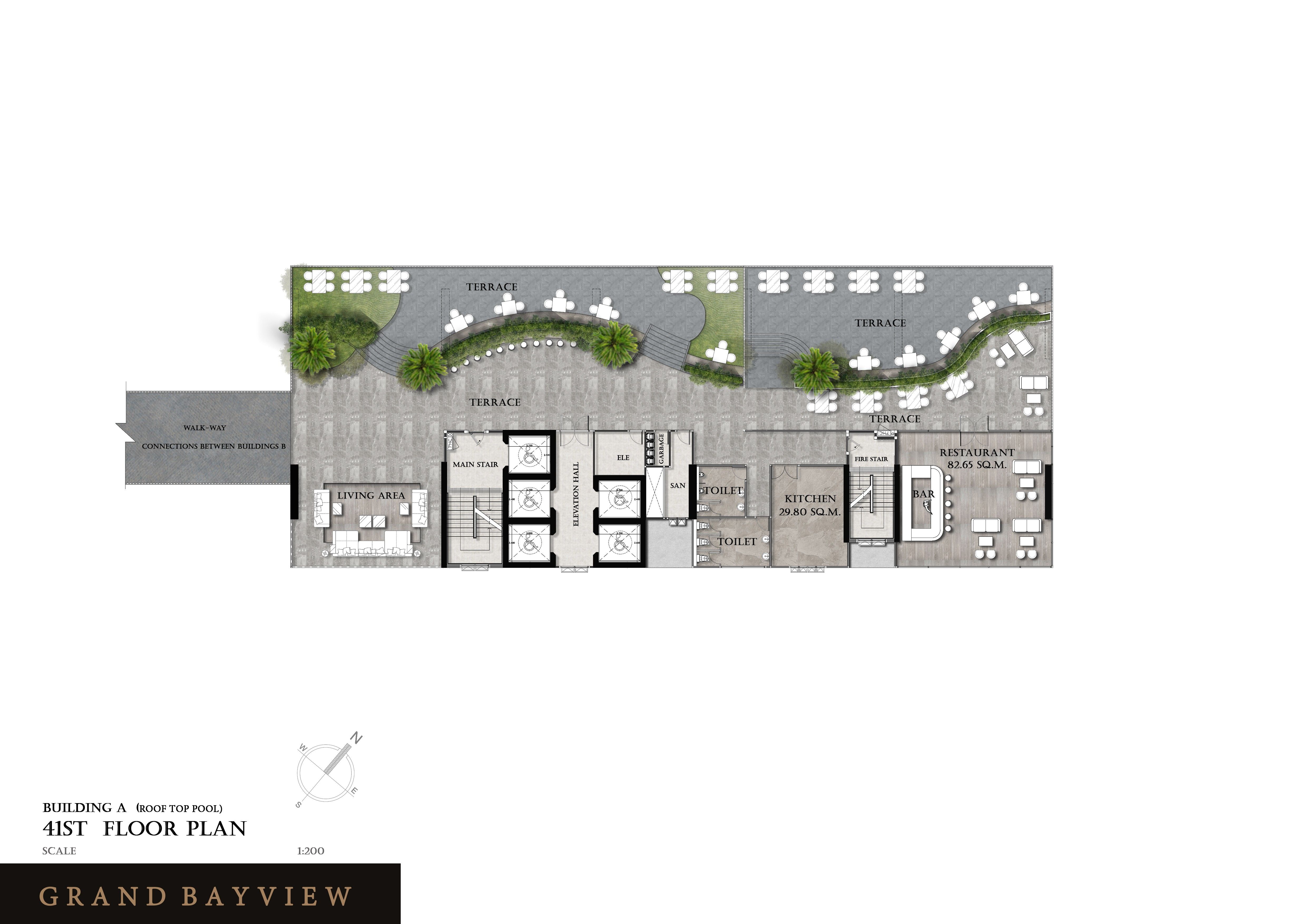 Building Floor Plan of Grand Bay View Condominium – Pattaya - 41st Floor