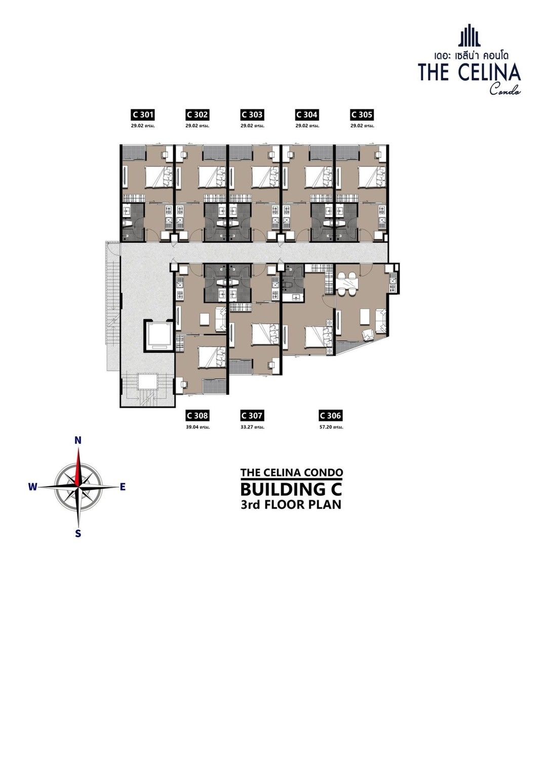 Building Floor Plan of The Celina Condo - 3rd Floor