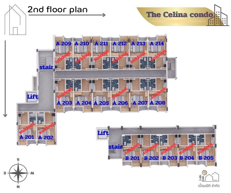 Building Floor Plan of The Celina Condo - 2nd Floor