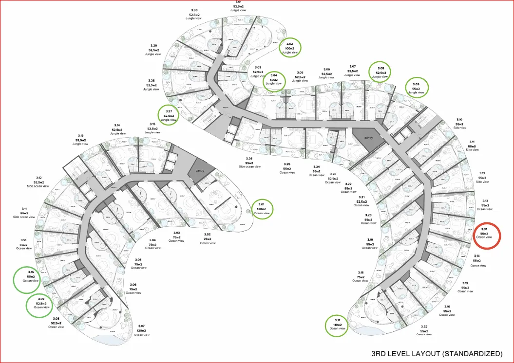 Building Floor Plan of Anantara Dragon Bali - 3rd Planta