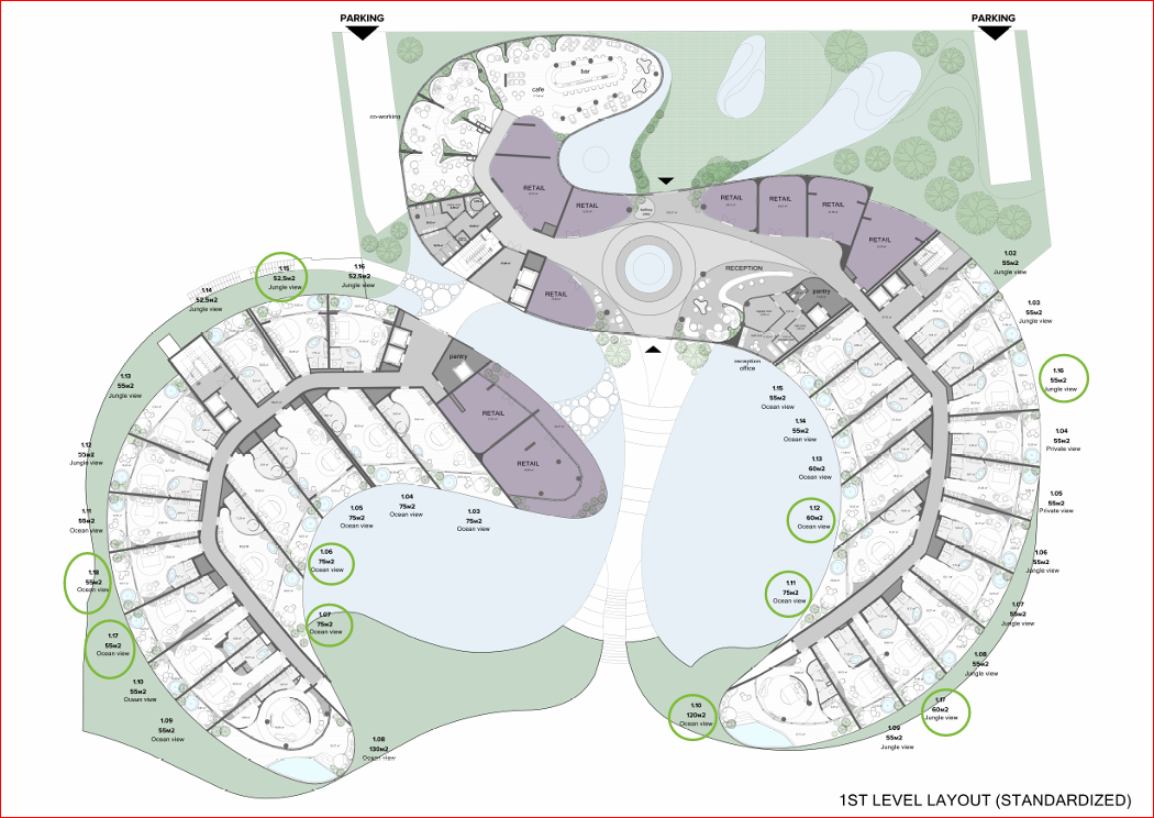 Building Floor Plan of Anantara Dragon Bali - 1st Planta