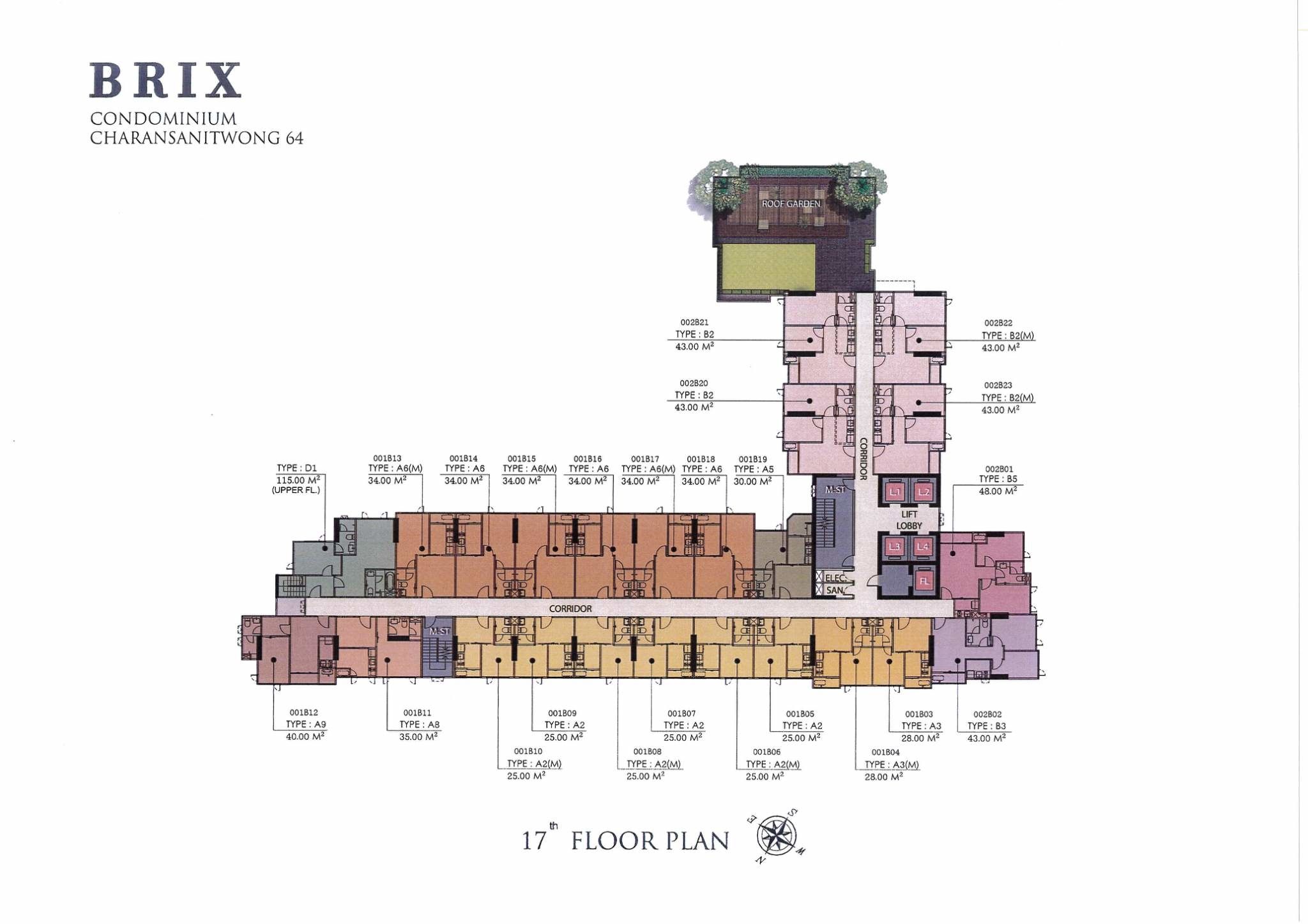 Building Floor Plan of บริกซ์ คอนโดมิเนียม จรัญ 64 - ชั้น 19