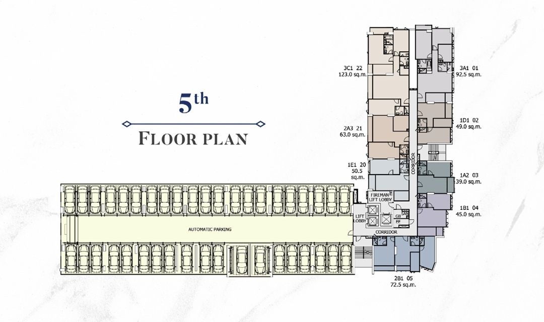 Building Floor Plan of ศุภาลัย พรีเมียร์ สามเสน - ราชวัตร - ชั้น 5