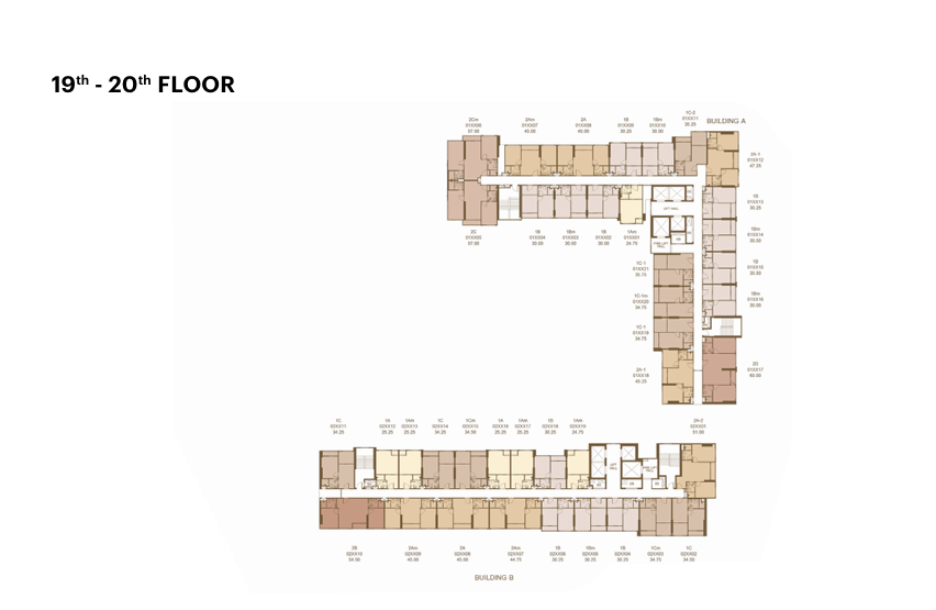 Building Floor Plan of XT10 Ekkamai - ชั้น 19 - 20
