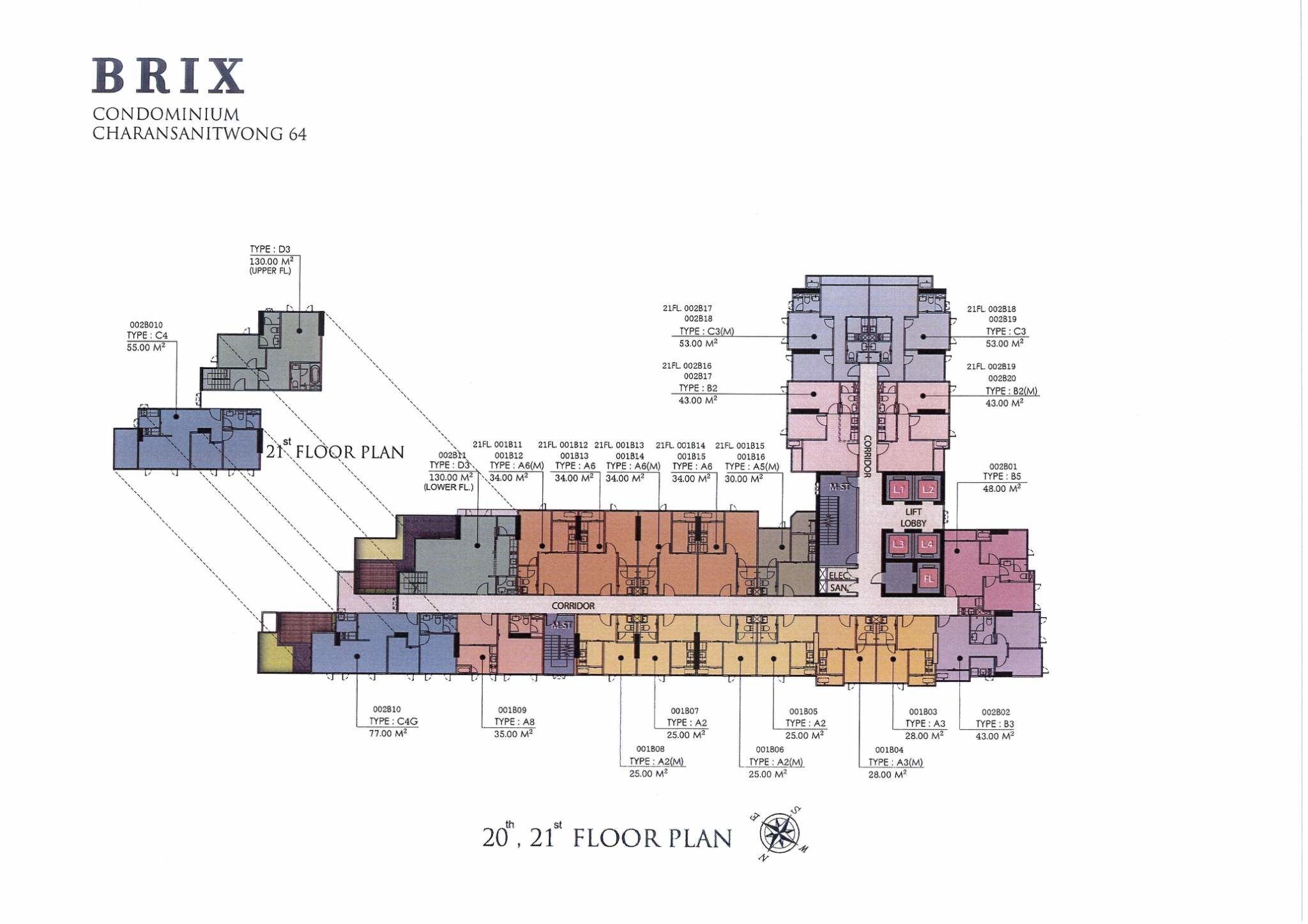 Building Floor Plan of บริกซ์ คอนโดมิเนียม จรัญ 64 - ชั้น 24