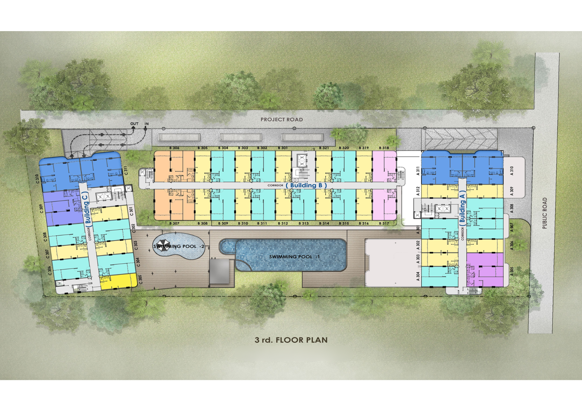 Building Floor Plan of วัลลยา เรสซิเดนซ์ ในหาน - ชั้น 3