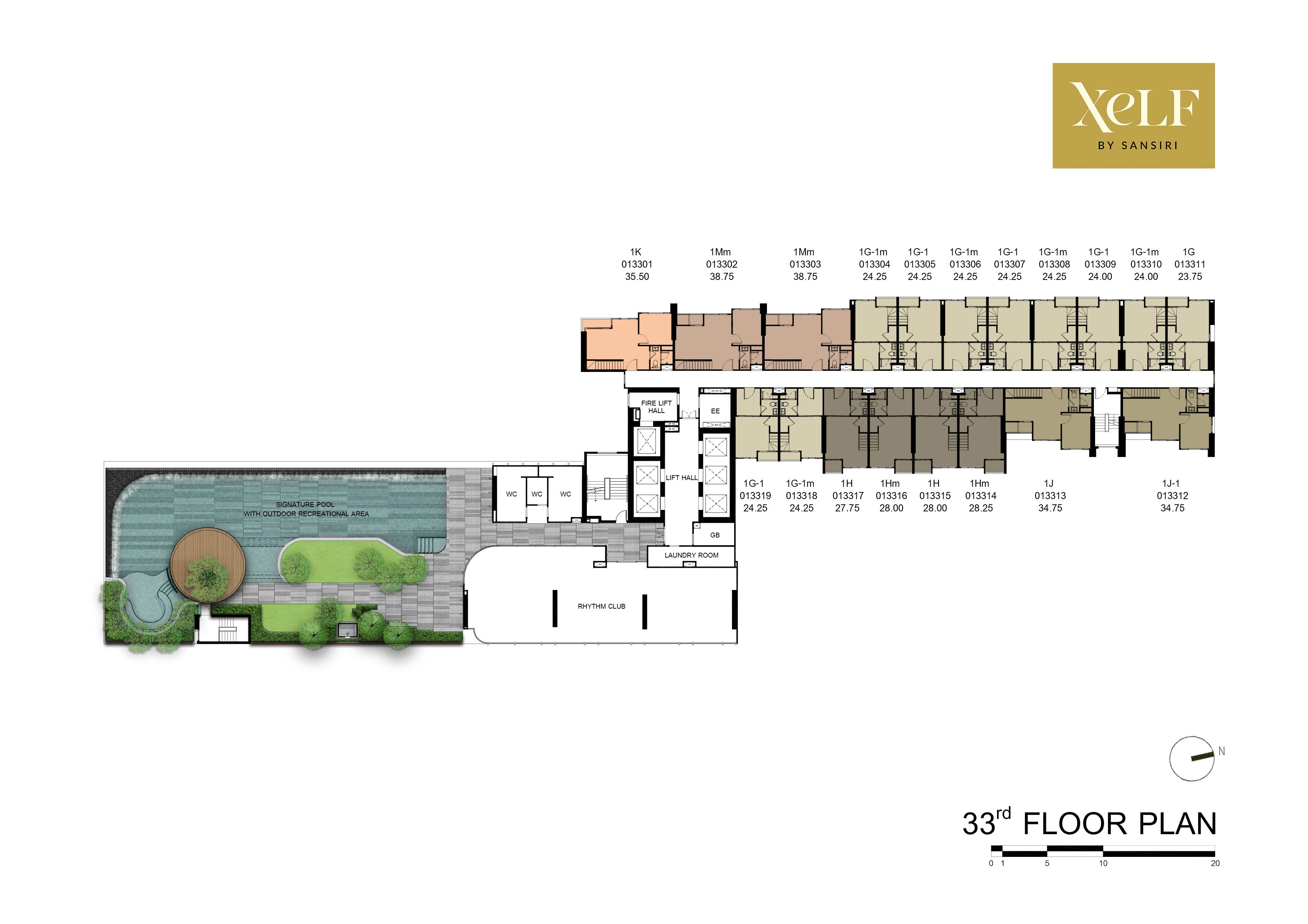 Building Floor Plan of เซลฟ์ บาย แสนสิริ - ชั้น 33