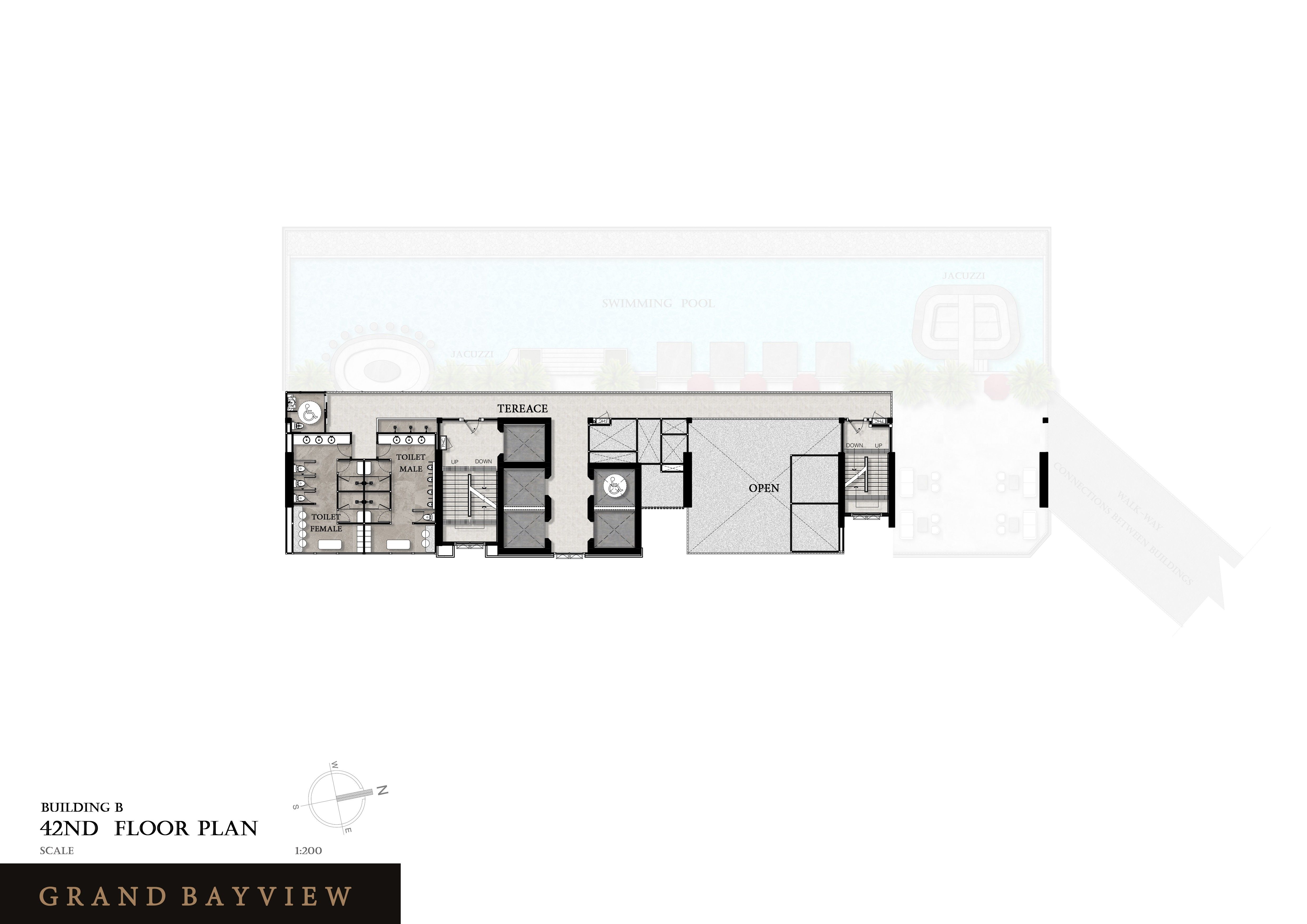 Building Floor Plan of Grand Bay View Condominium – Pattaya - 42nd Floor