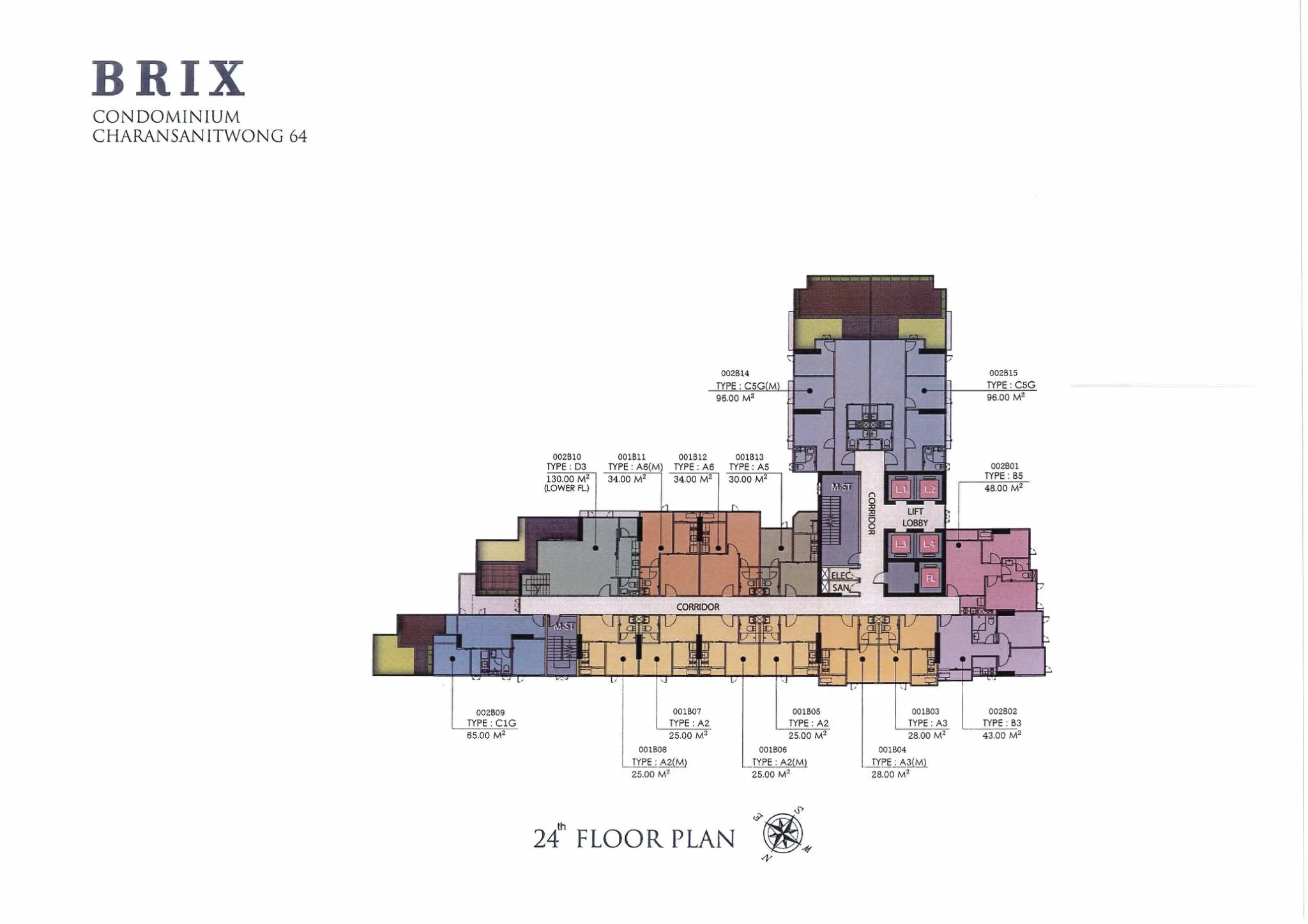 Building Floor Plan of บริกซ์ คอนโดมิเนียม จรัญ 64 - ชั้น 28