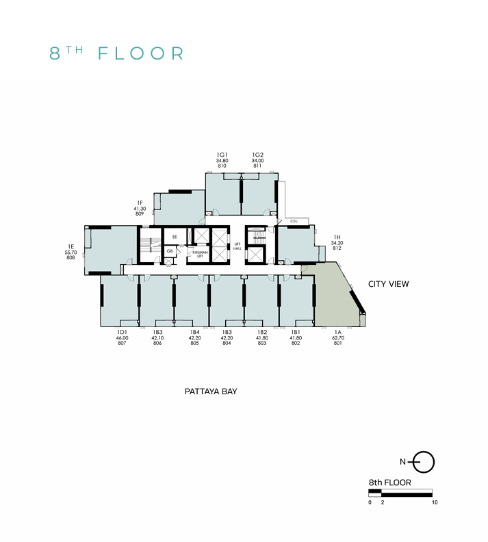 Building Floor Plan of เทตต์ พัทยา - ชั้น 8