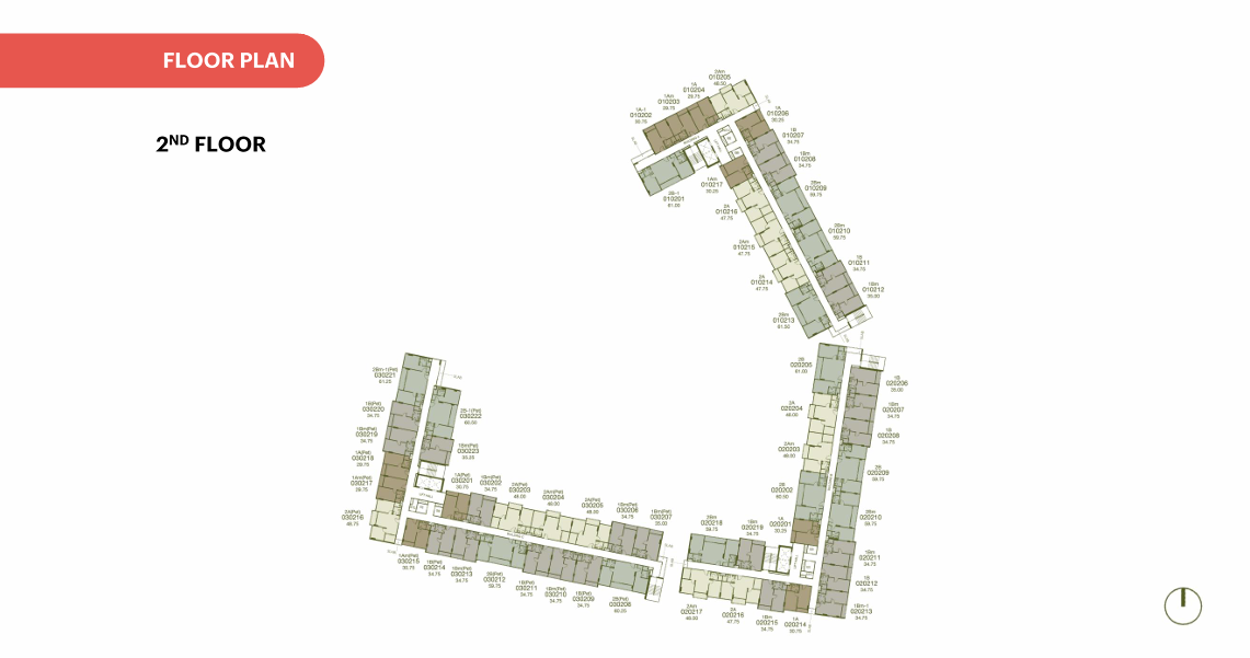 Building Floor Plan of เรียอา บาย แสนสิริ - ชั้น 2