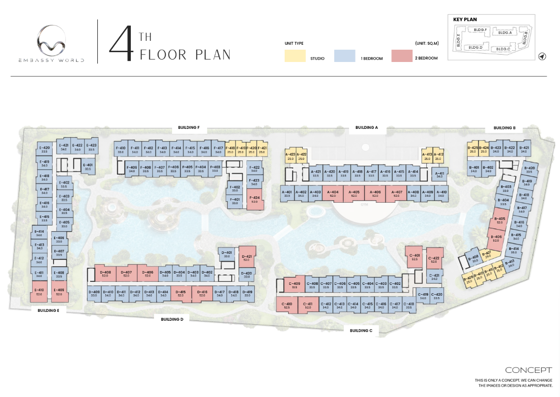 Building Floor Plan of Embassy World - 4th Floor