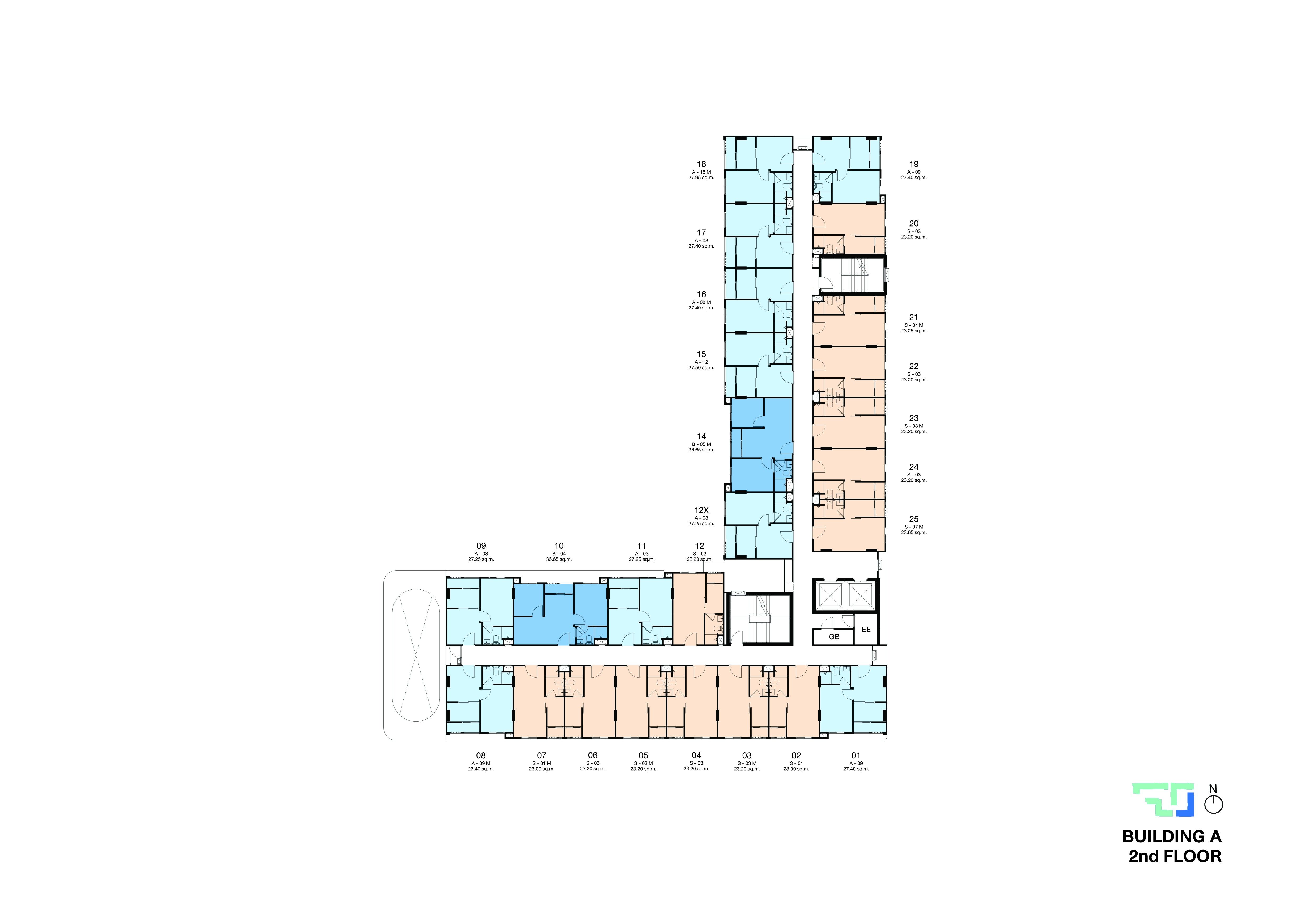 Building Floor Plan of Nue Coast Khu Khot Station - 2nd Planta