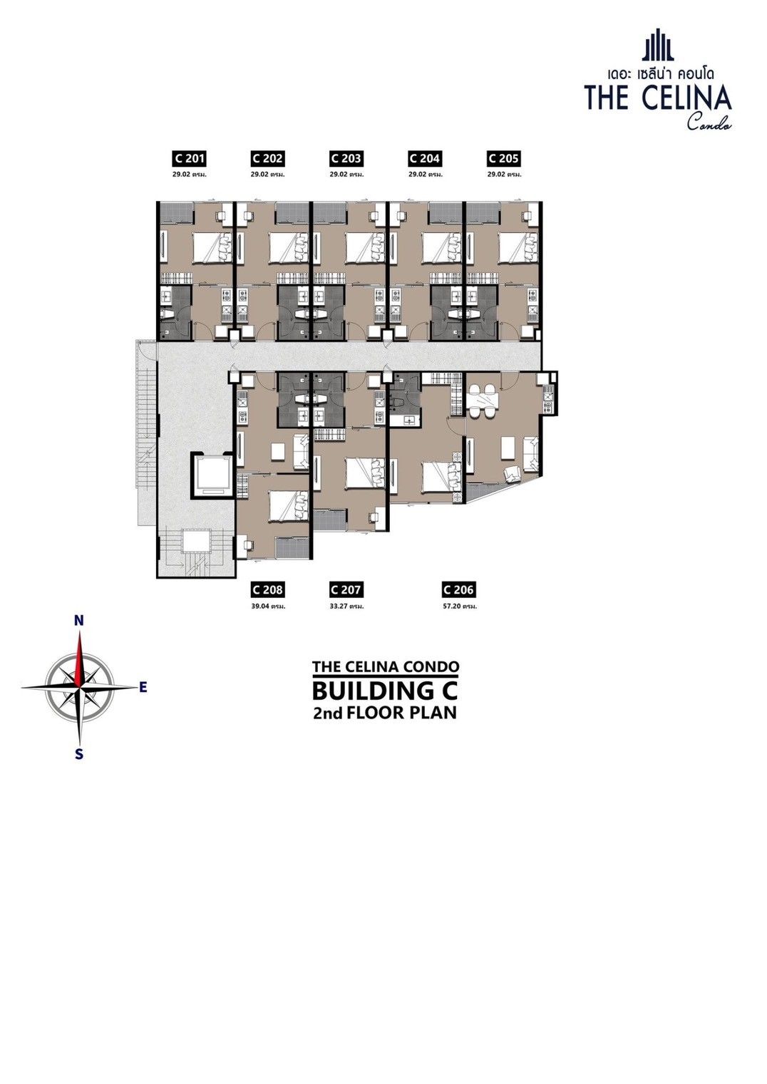 Building Floor Plan of The Celina Condo - 2nd Floor