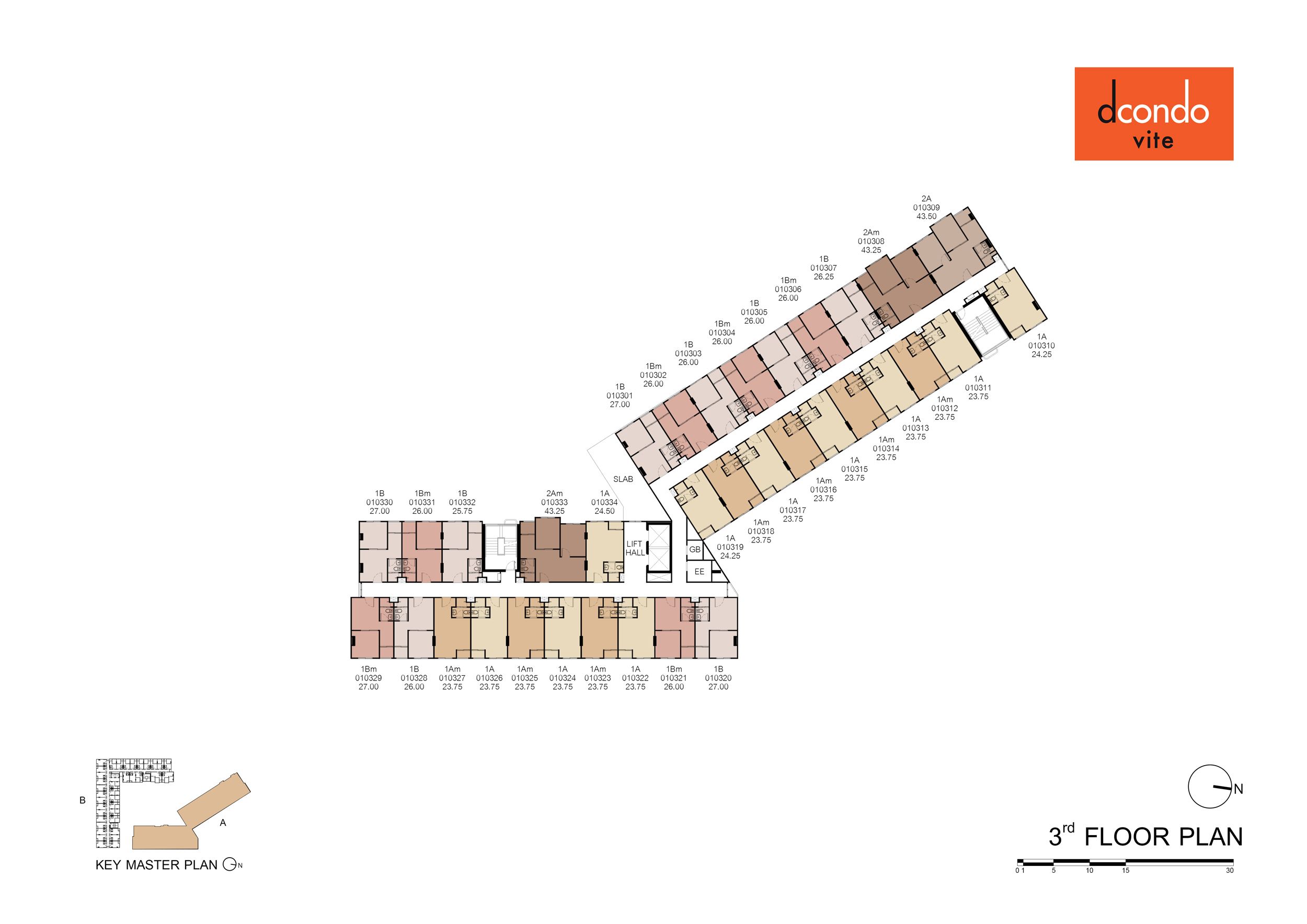 Building Floor Plan of ดีคอนโด วีเต้ - ชั้น 2