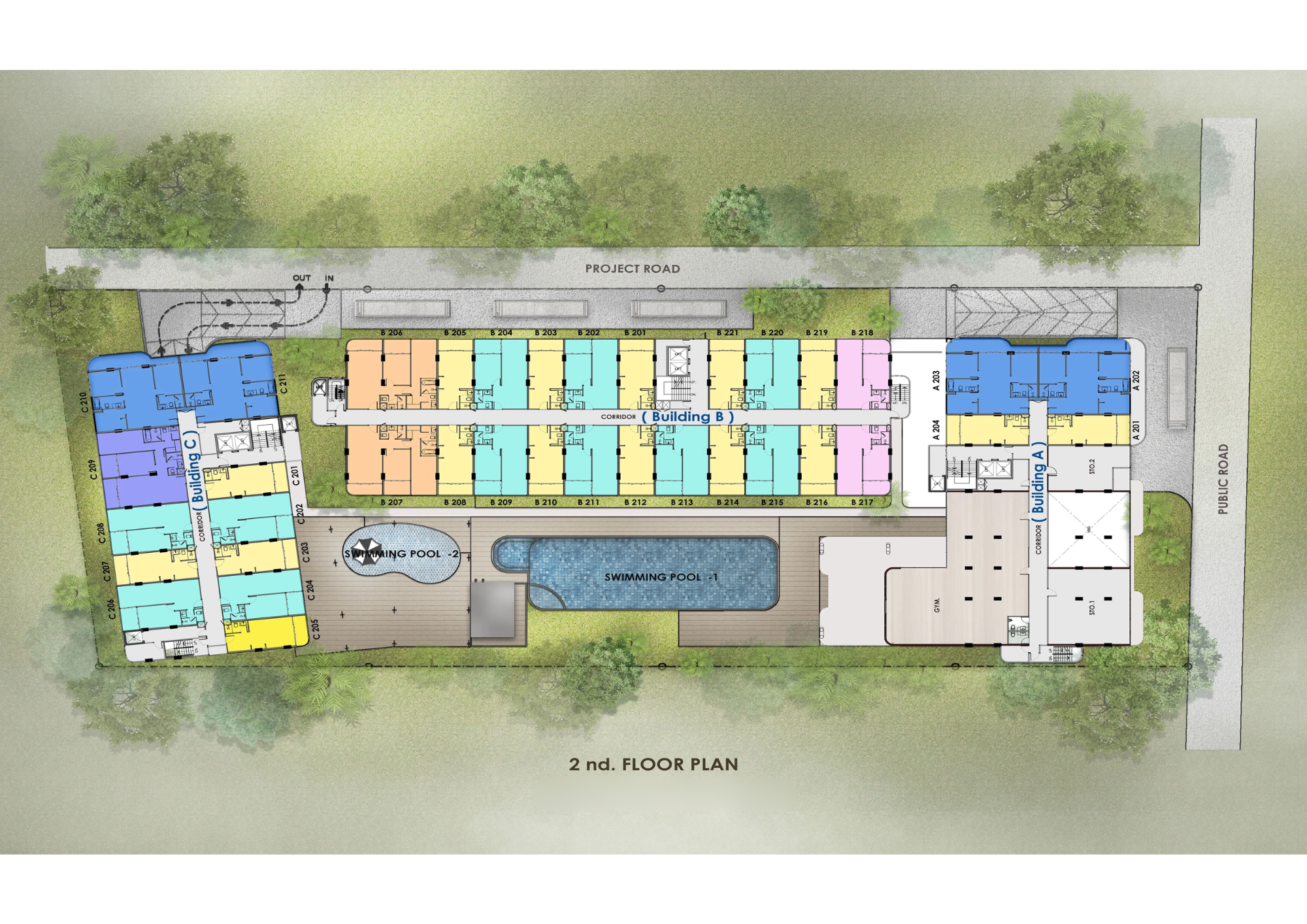 Building Floor Plan of วัลลยา เรสซิเดนซ์ ในหาน - ชั้น 2