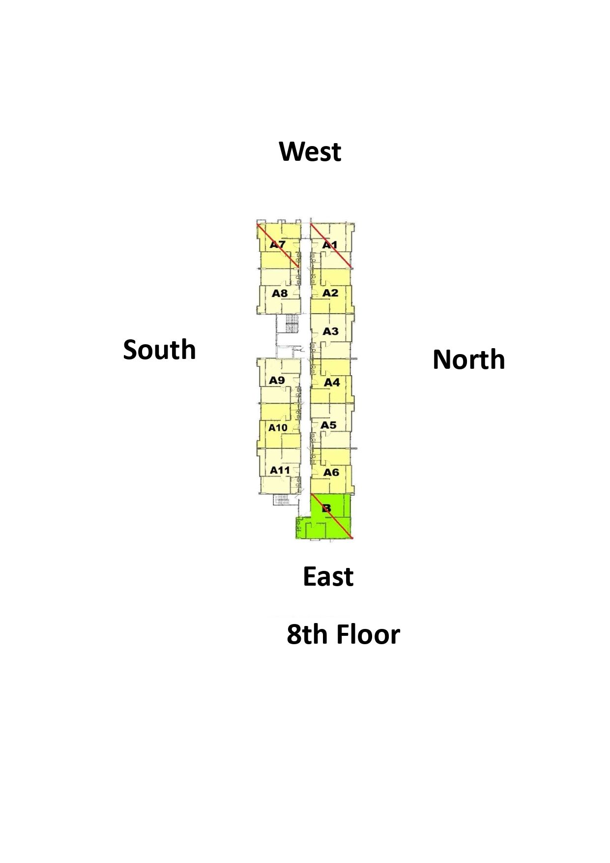 Building Floor Plan of จี เฮ้าส์ คอนโด - ชั้น 8