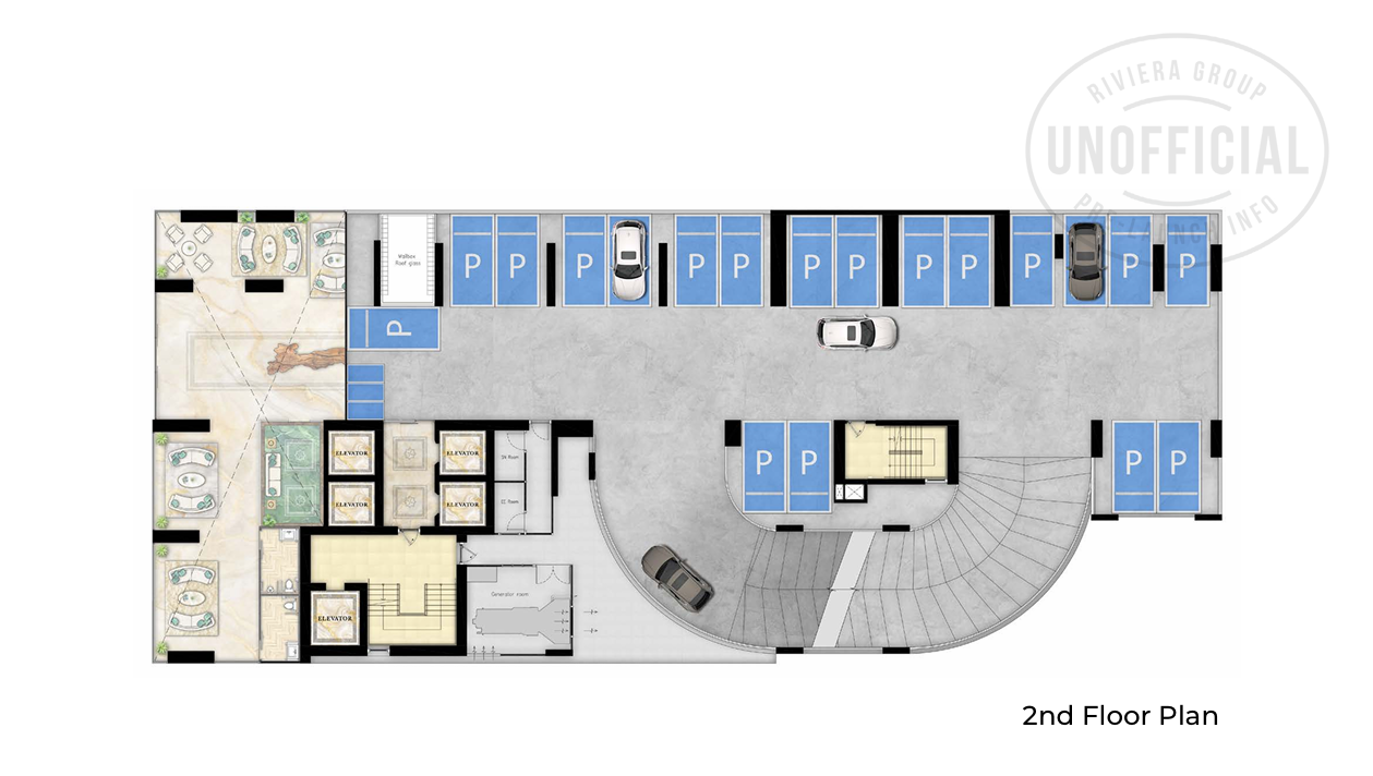 Building Floor Plan of เดอะ ริเวียร่า ปาล์ม บีช วงศ์อมาตย์ - ชั้น 2