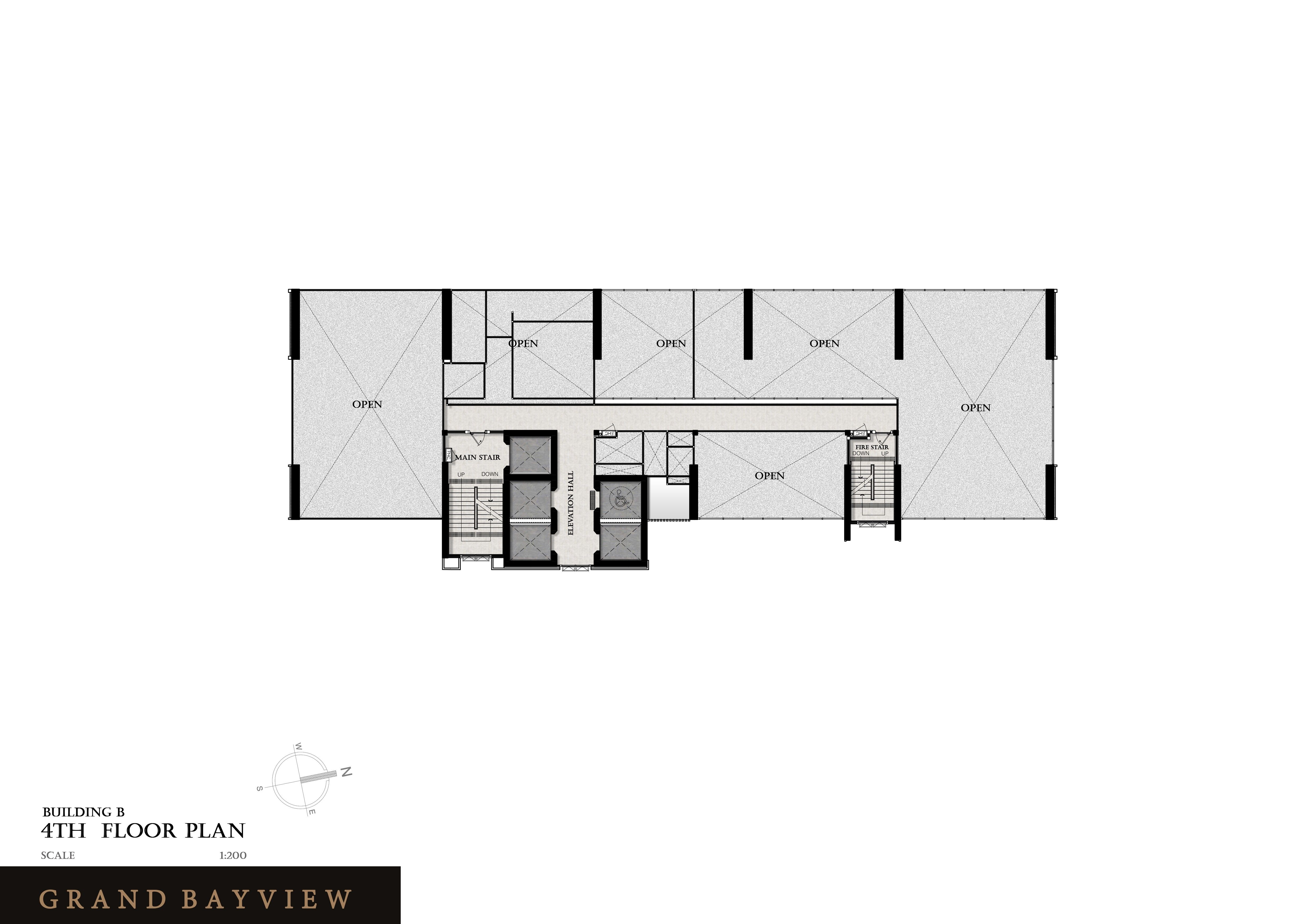 Building Floor Plan of Grand Bay View Condominium – Pattaya - 4th Floor