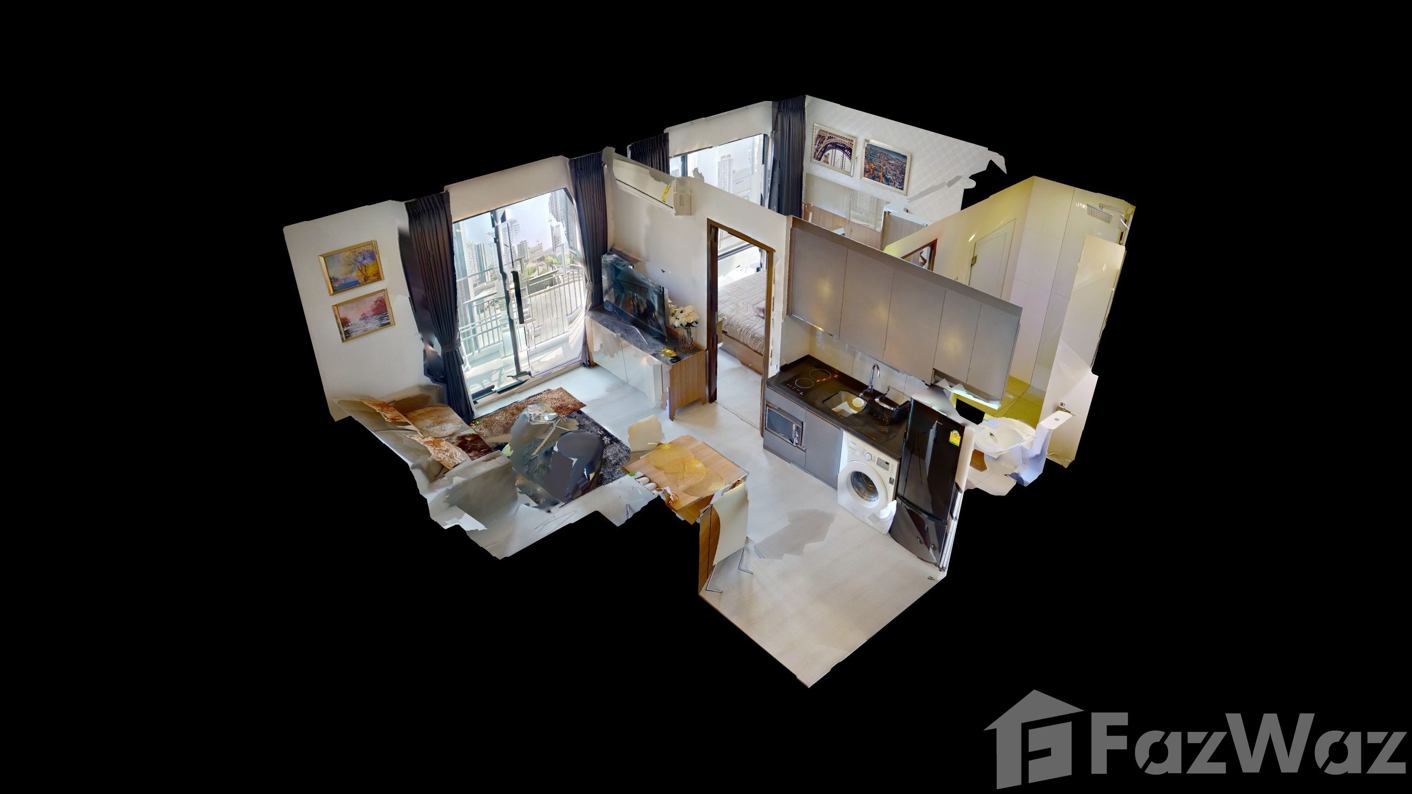 For rent 1 bed condo in Huai Khwang, Bangkok