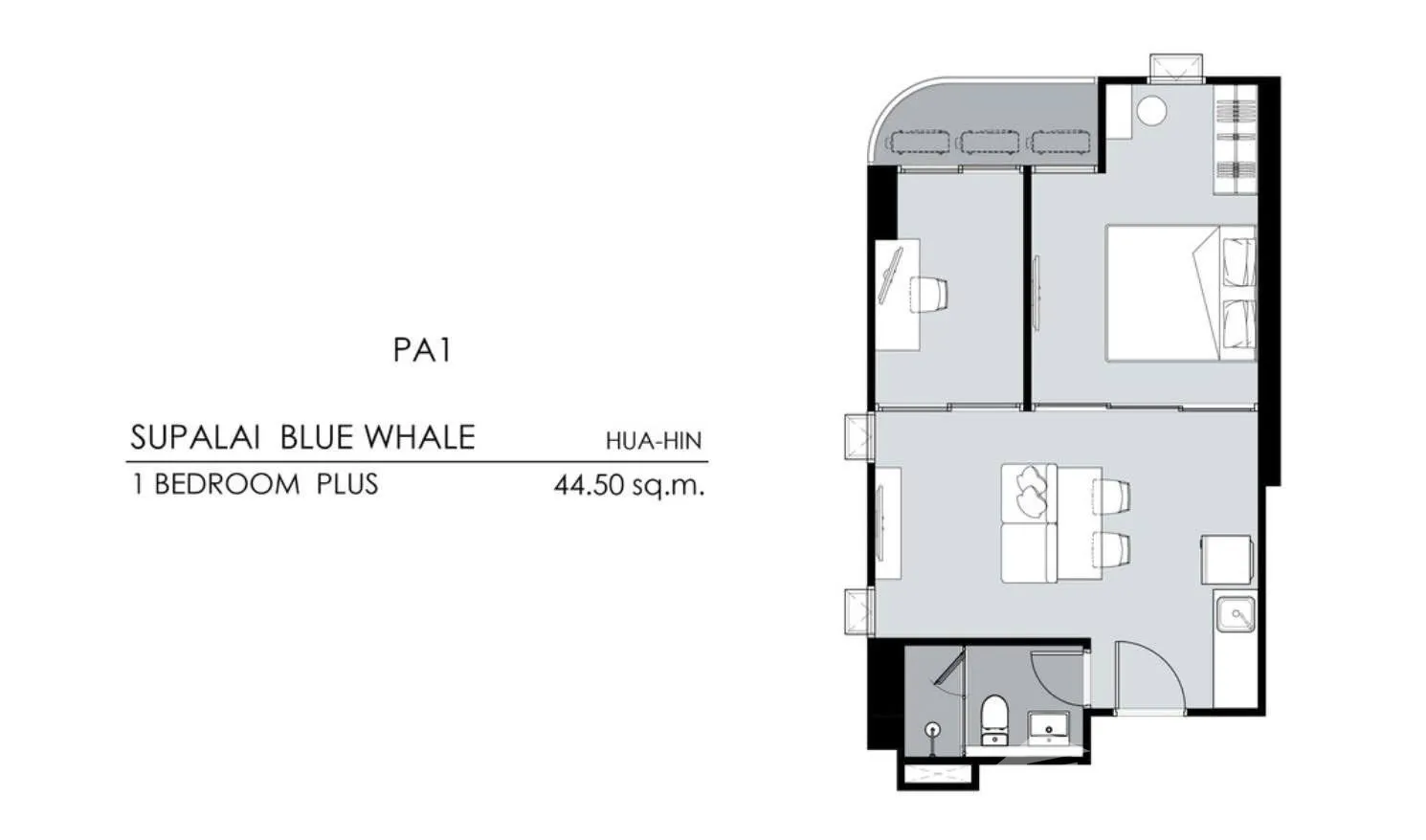 For rent 2 bedrooms condo in Hua Hin, Prachuap Khiri Khan