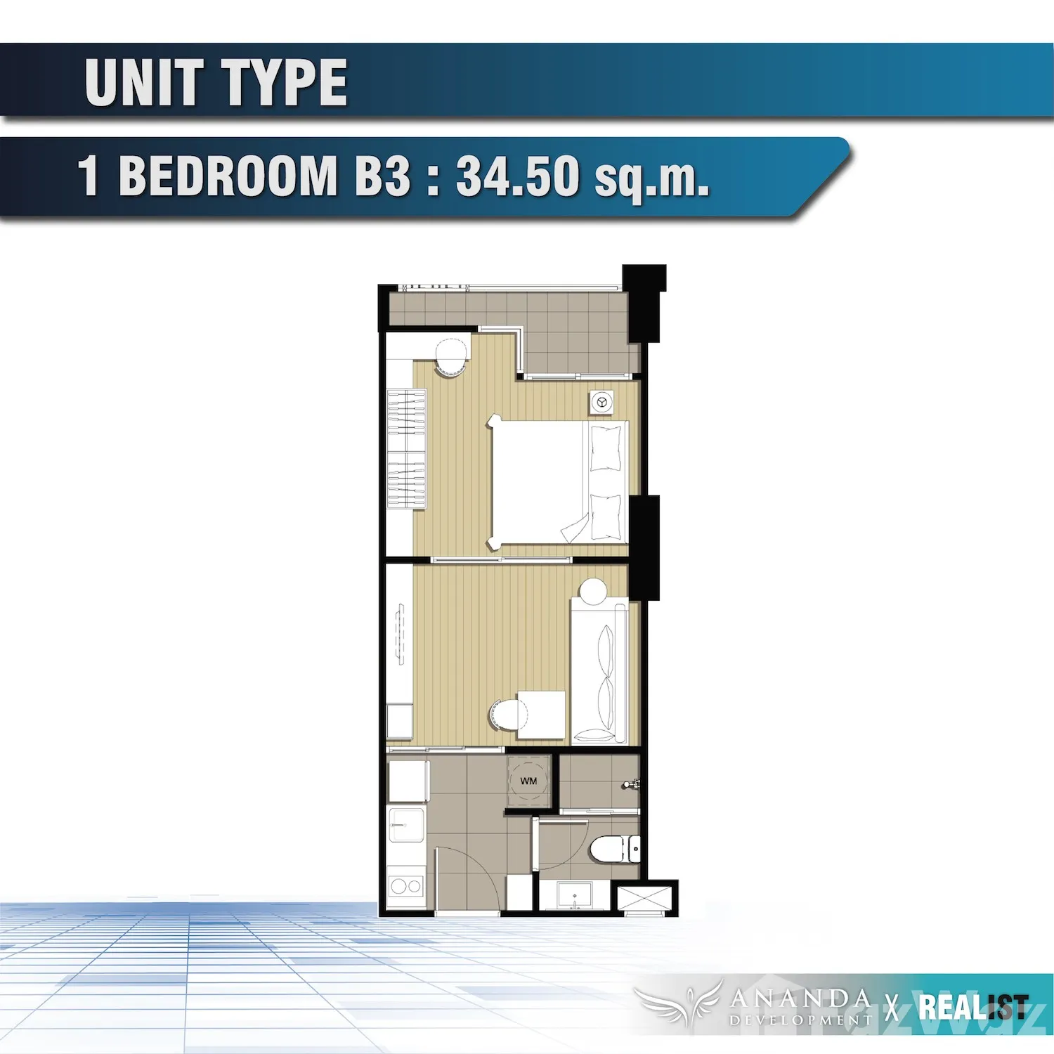 Condo en venta de 1 habitaciones en Din Daeng, Bangkok