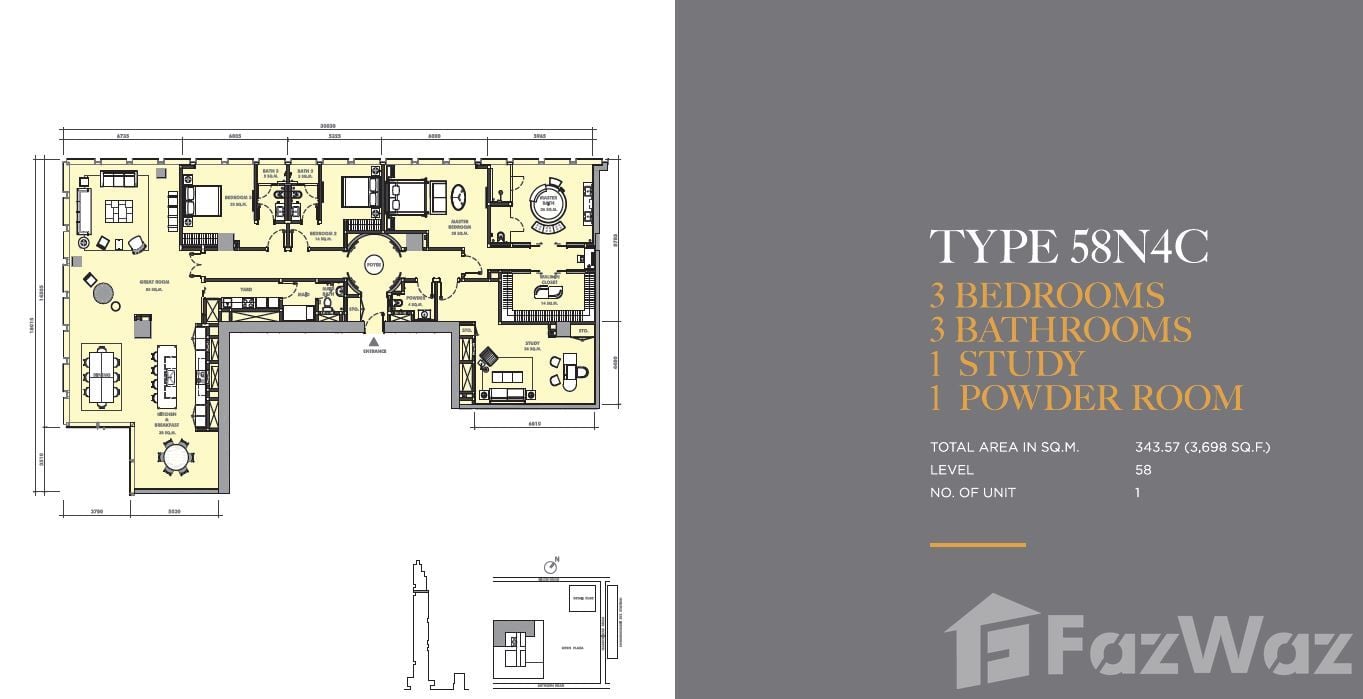 For sale 3 bed condo in Sathon, Bangkok