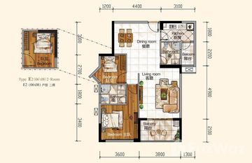 Unit E (two bedrooms) in Srah Chak, 金边