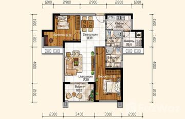 Unit F (two bedrooms) in Srah Chak, プノンペン