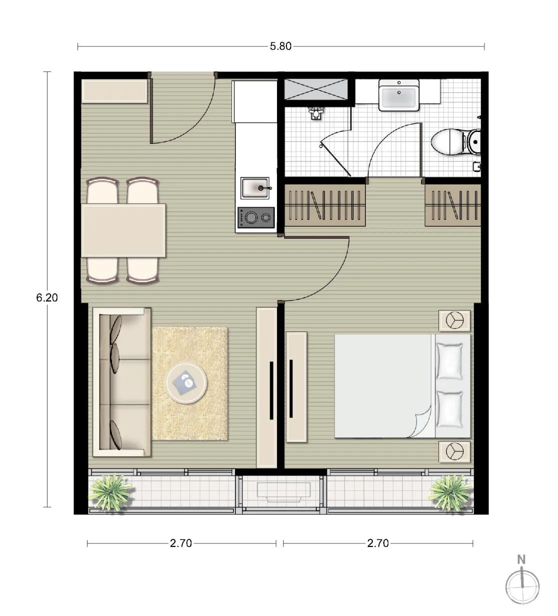 For rent 1 bed condo in Watthana, Bangkok