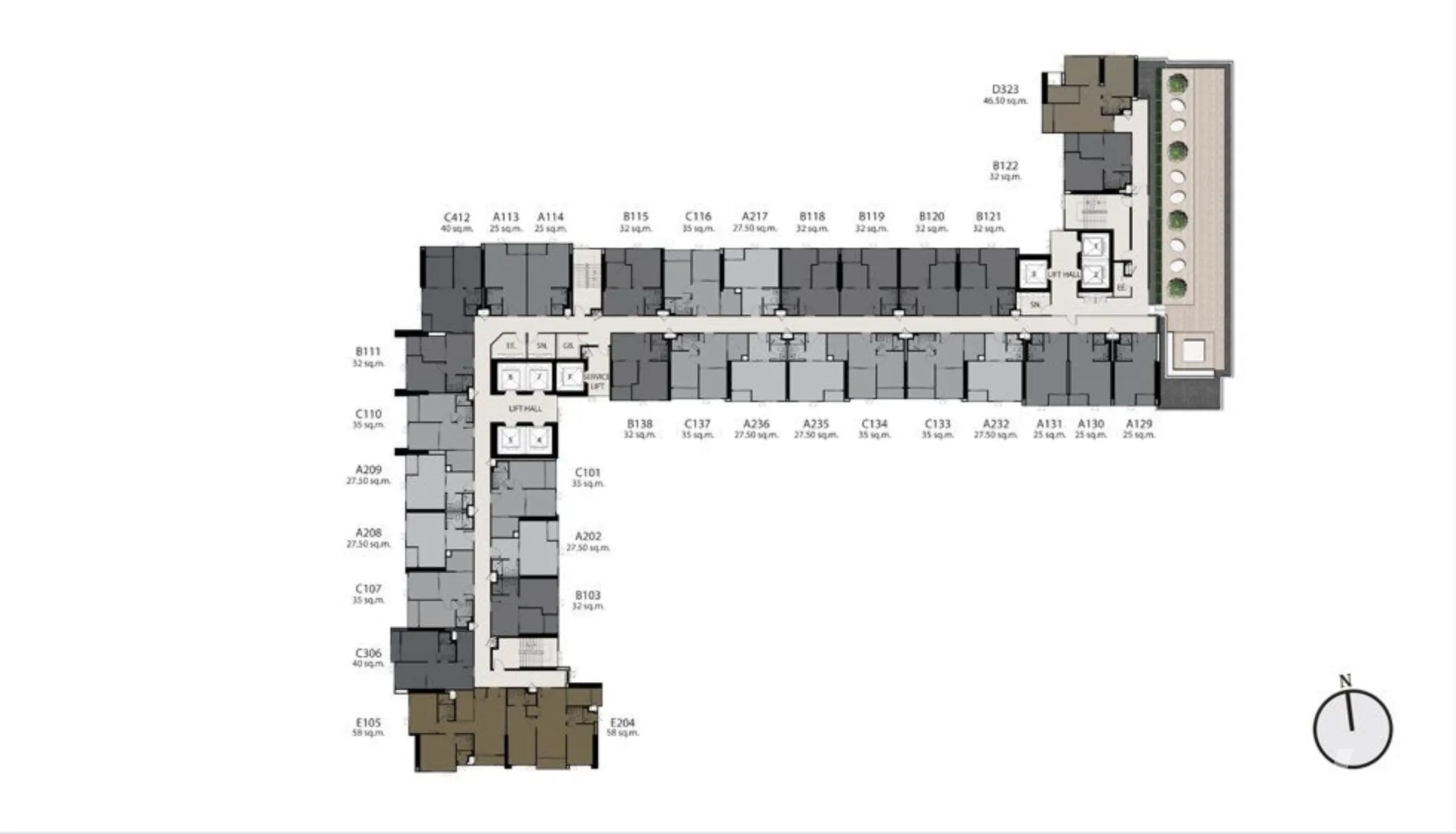 For rent studio condo in Huai Khwang, Bangkok