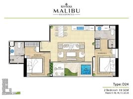 2 Habitación Departamento en venta en The Riviera Malibu, Nong Prue